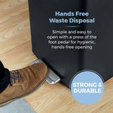 Tower black 40-litre pedal bin, UK version