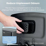 Tower black 40-litre pedal bin, UK version