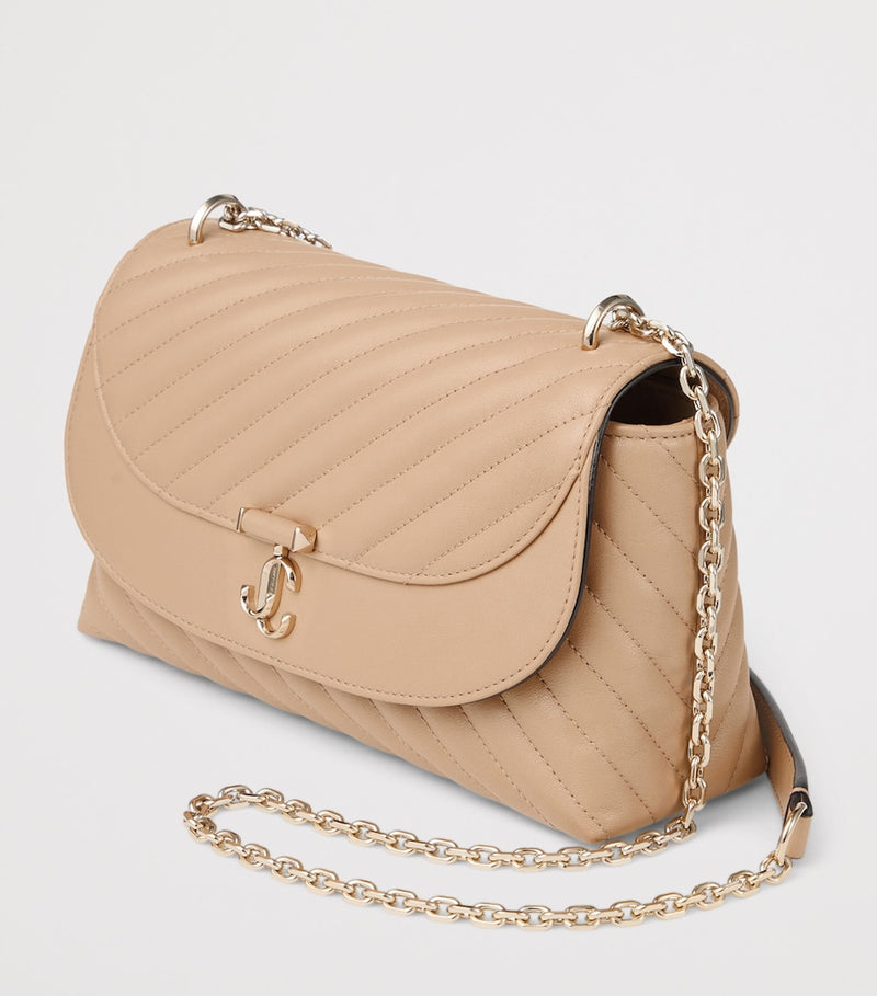Jimmy Choo Curve quilted leather cross-body bag, imported from the UK