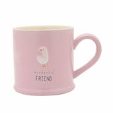 Widdop pink ceramic mug with goose design 290ml, imported from the UK