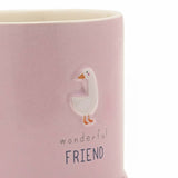 Widdop pink ceramic mug with goose design 290ml, imported from the UK