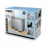 Tower 45L three compartment recycling bin steel, imported from the UK