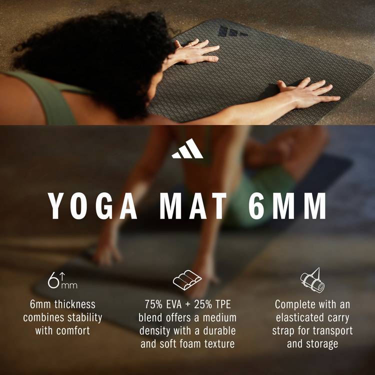 Adidas 6mm yoga mat black - British product
