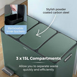 Tower 45L green recycling pedal bin, UK version