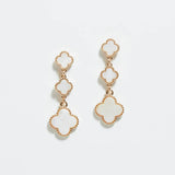 Argos Lipsy Gold Mother Of Pearl Clover Linear Drop Earrings- Buy online at McGrocer