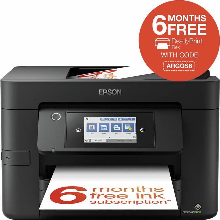 Epson WF-4820DWF inkjet printer with touchscreen display - British product