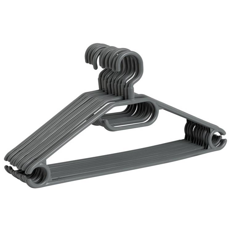Argos Home pack of 10 plastic hangers, imported from the UK
