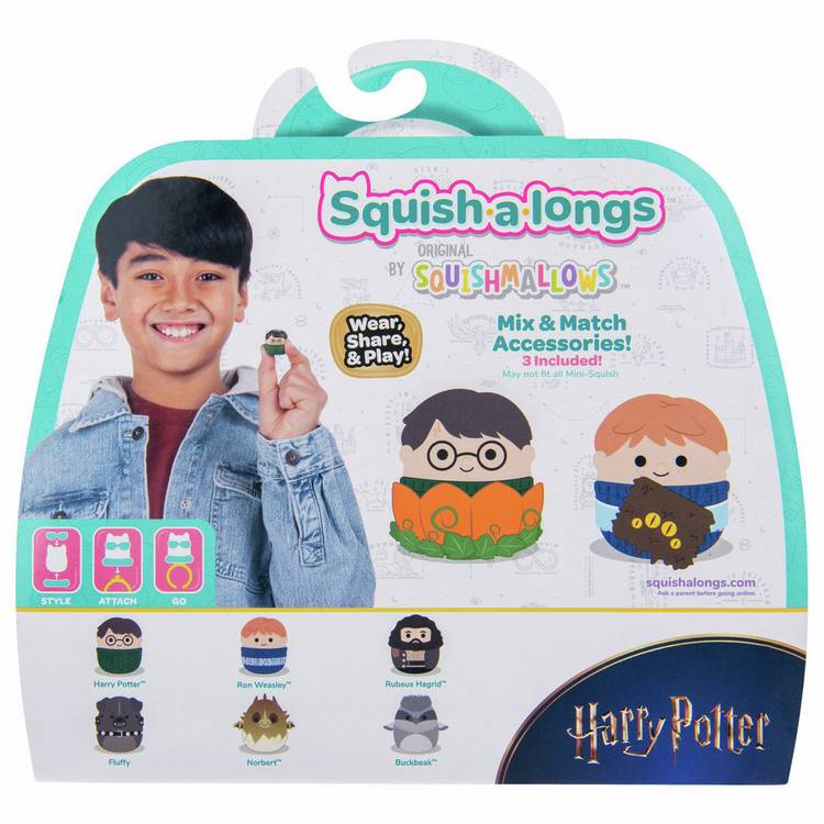Squishmallows Squish-a-longs Harry Potter collectible set pack of 6, imported from the UK