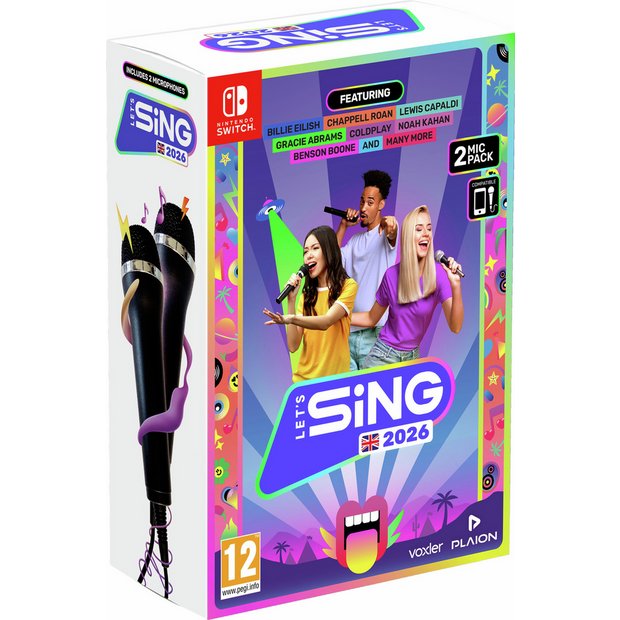 Let's Sing 2026 2-Mic Nintendo Switch karaoke game - British product