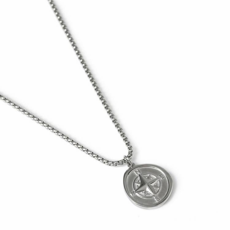 Uncommon Souls men's compass pendant necklace stainless steel (British brand)