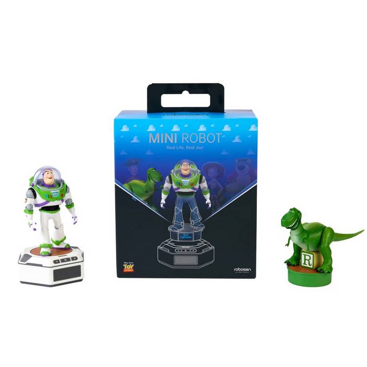 Toy Story Buzz Lightyear and Rex mini robot set, imported from the UK