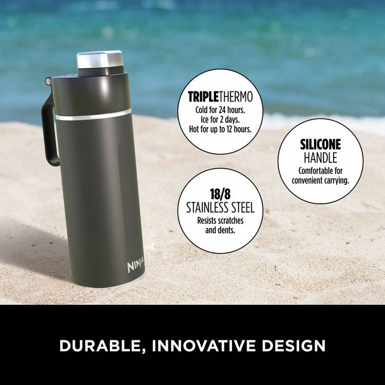 Ninja Thirsti black travel bottle 530ml - British product