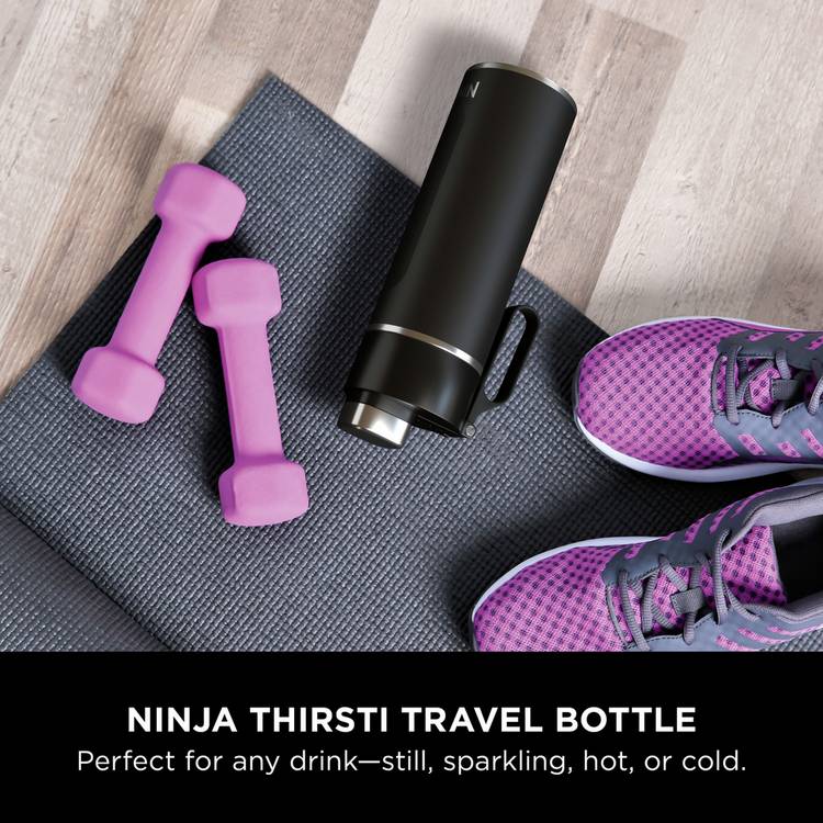 Ninja Thirsti black travel bottle 530ml - British product
