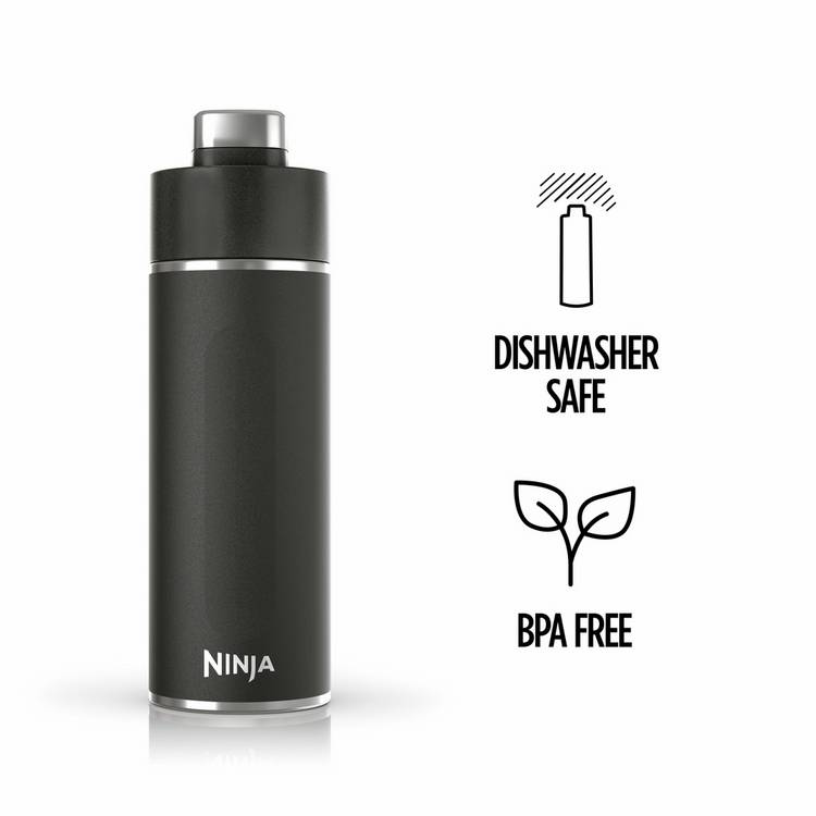 Ninja Thirsti black travel bottle 530ml - British product