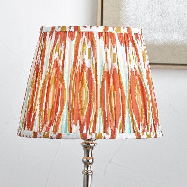 Pacific Izara cinnamon Ikat mushroom pleat lampshade 30cm (British brand)