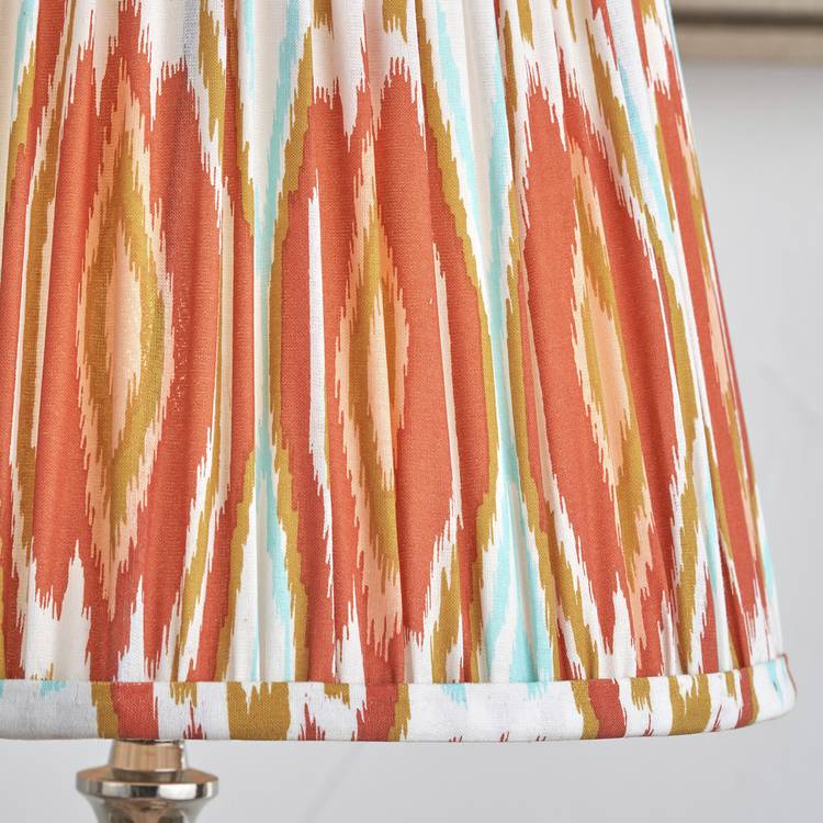Pacific Izara cinnamon Ikat mushroom pleat lampshade 30cm (British brand)