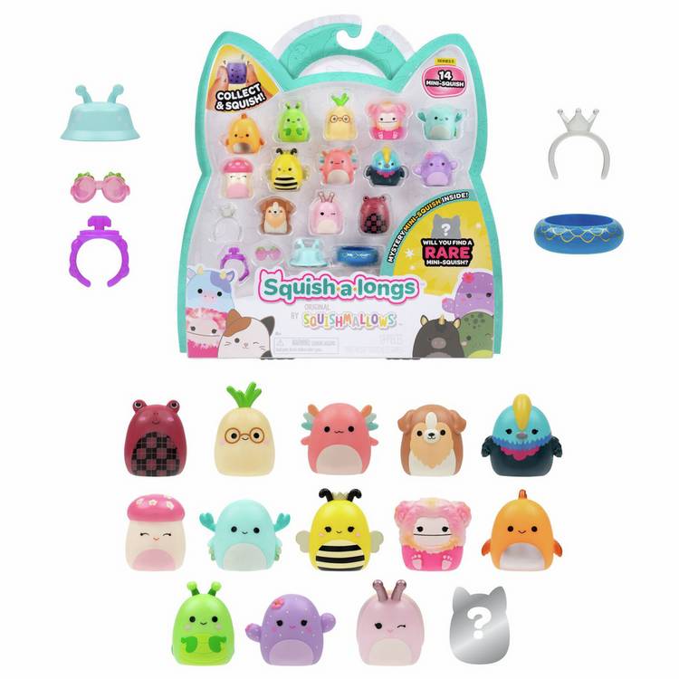 Squish-a-longs collectible toy pack of 14 - British product