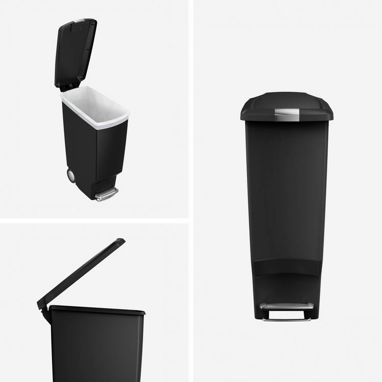 Simplehuman black pedal bin 40 litre, imported from the UK