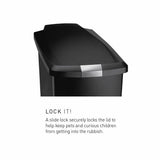 Simplehuman black pedal bin 40 litre, imported from the UK