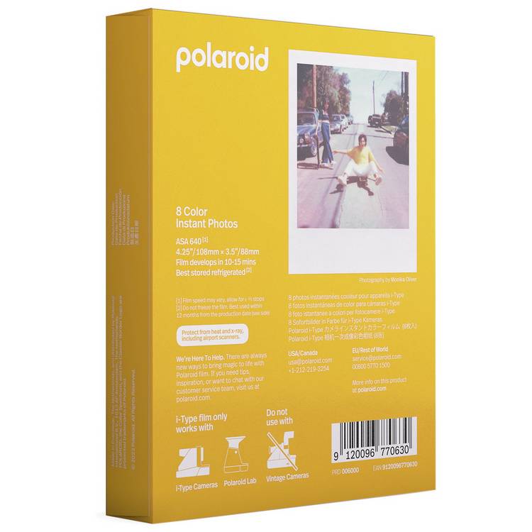Polaroid i-Type colour film 8 exposures - British product