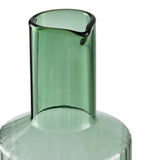 Habitat green wide ribbed carafe 26cm, imported from the UK