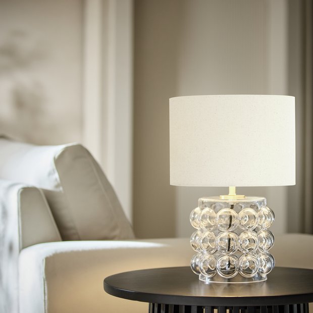 Habitat glass bobble mini table lamp cream, imported from the UK