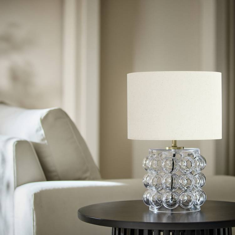 Habitat glass bobble mini table lamp cream, imported from the UK