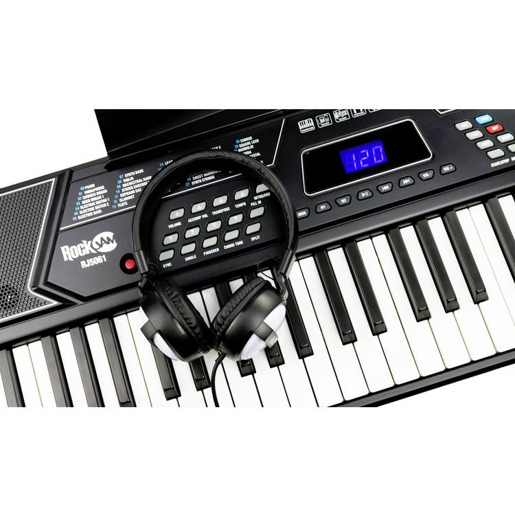 RockJam 61-key keyboard piano with stand and stool, UK version