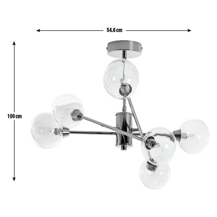 Habitat Sputnik glass pendant light gold 6-light, imported from the UK