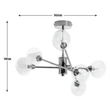 Habitat Sputnik glass pendant light gold 6-light, imported from the UK