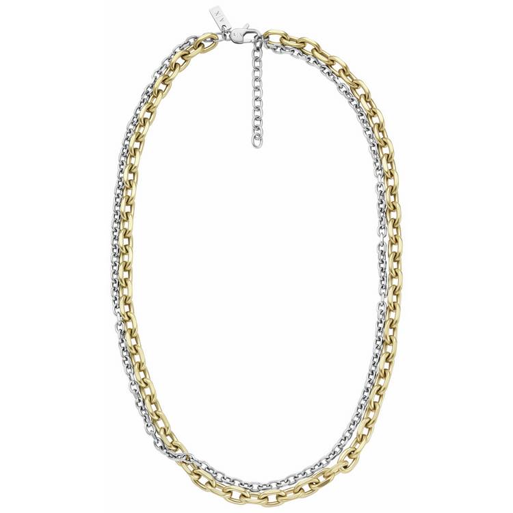 Armani Exchange men's double chain necklace 50cm (British brand)