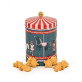 Christmas Market musical carousel tin with mini bites (British brand)