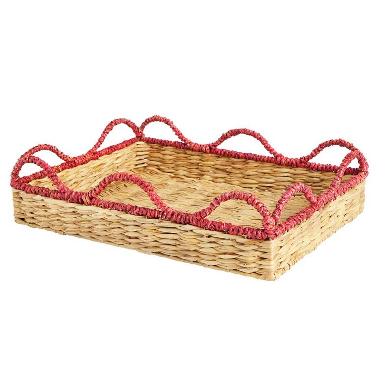 Habitat woven red wiggle edge tray 40x30cm, imported from the UK