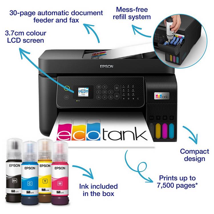 Epson EcoTank ET-4800 wireless inkjet printer - British product