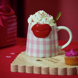 Argos Argos Home Gingham Pattern Lips Ceramic Mug 270ml- Buy online at McGrocer