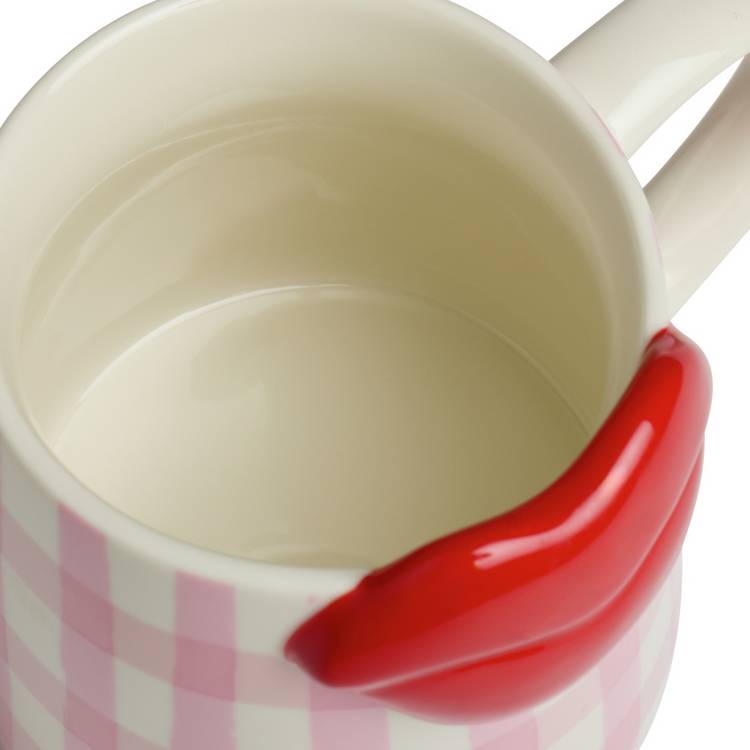 Argos Home gingham lips mug 270ml, UK version