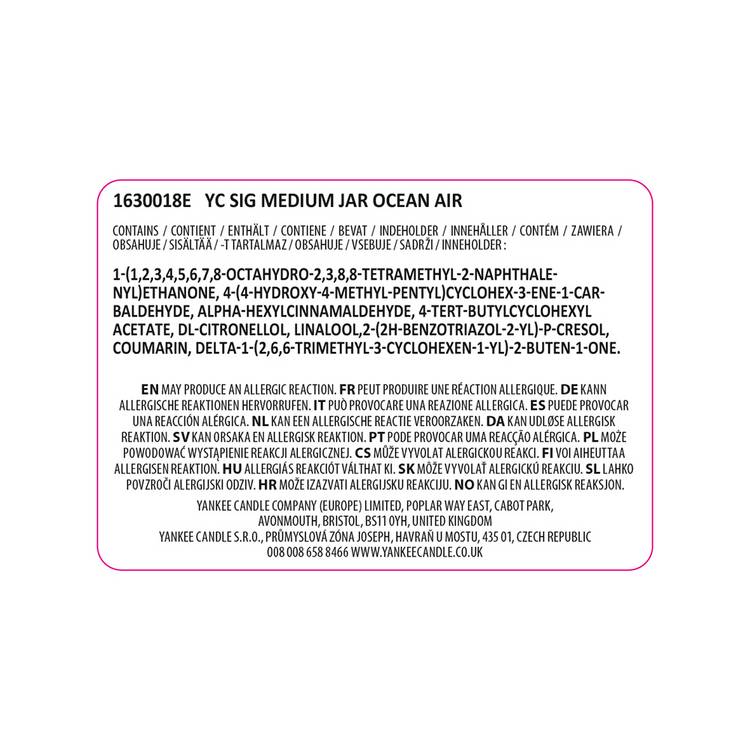 Yankee scented candle Ocean Air medium (British brand)