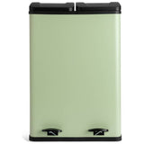 Habitat 60L twin pedal bin sage green steel (British brand)