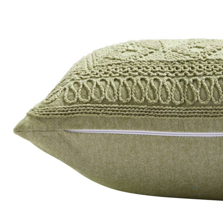 Argos Home macrame style cushion sage 50x30cm - British product
