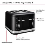 KitchenAid 4 slice toaster matte black, UK version