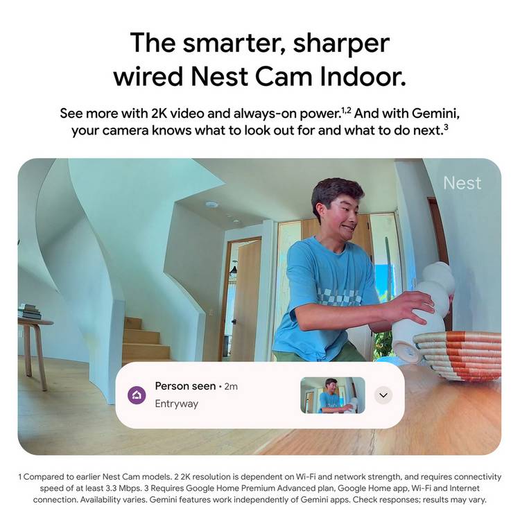 Google Nest Cam Indoor 3rd Gen wired security camera - British product