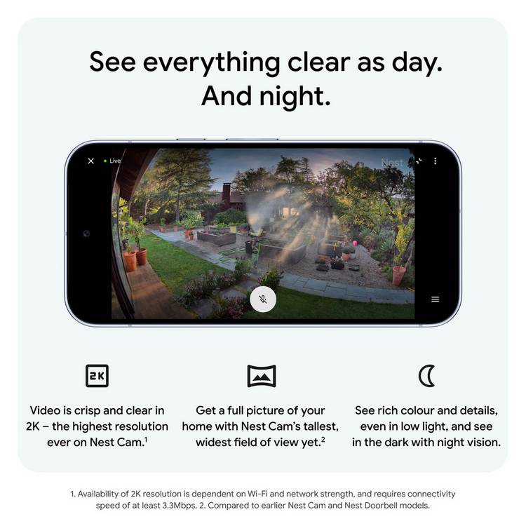 Google Nest Cam Indoor 3rd Gen wired security camera - British product