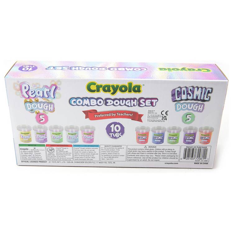 Crayola Silly Scents Dough Pearl and Cosmic 10 tubs (British brand)