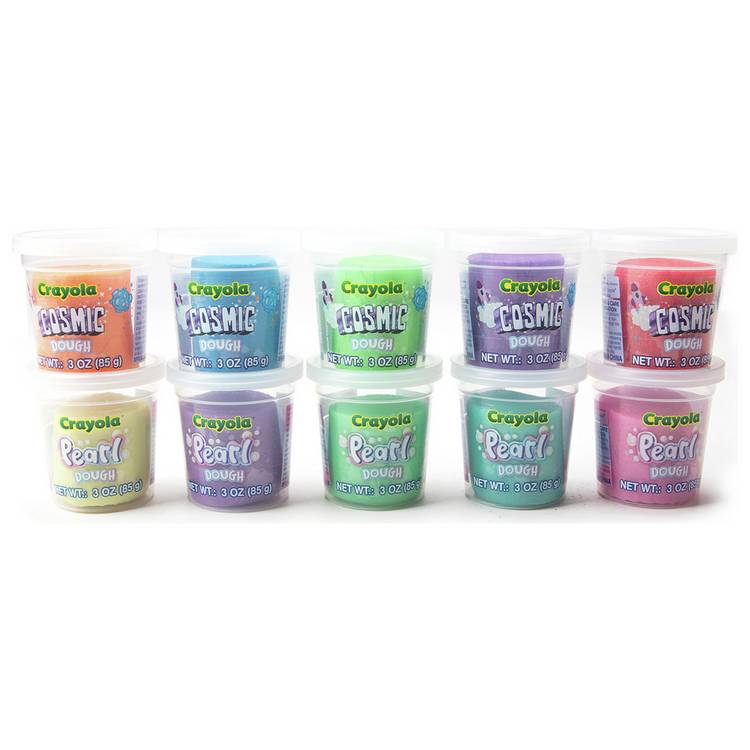 Crayola Silly Scents Dough Pearl and Cosmic 10 tubs (British brand)
