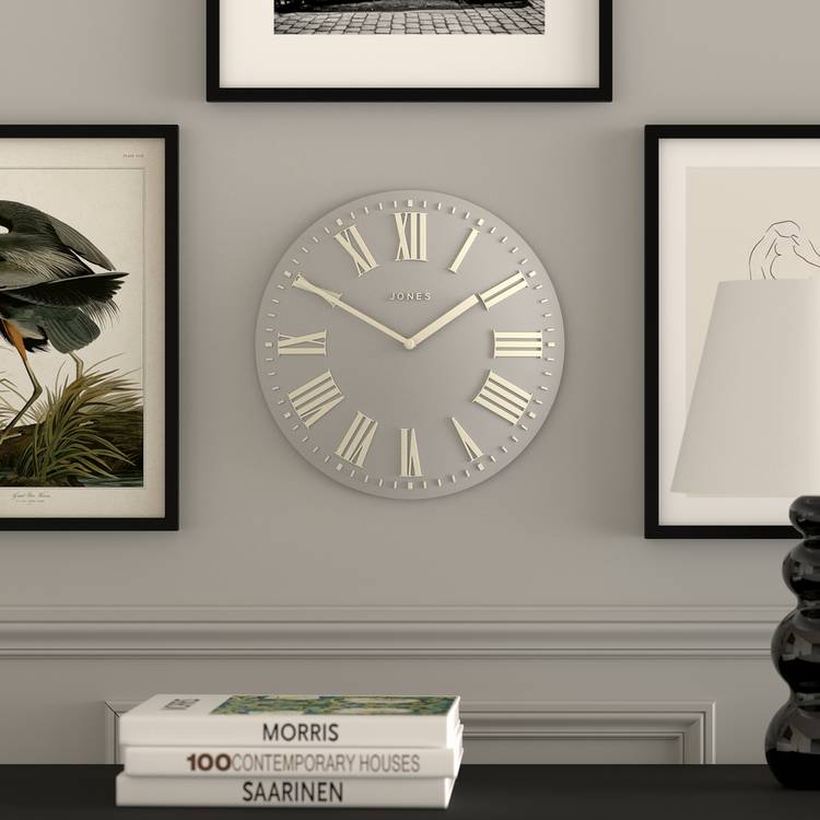 Jones Clocks Regal wall clock dove grey 30cm - British product