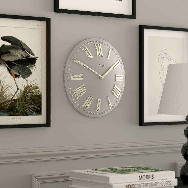 Jones Clocks Regal wall clock dove grey 30cm - British product
