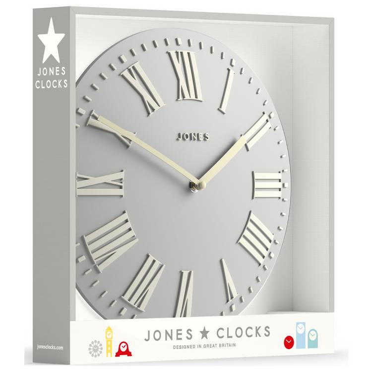 Jones Clocks Regal wall clock dove grey 30cm - British product