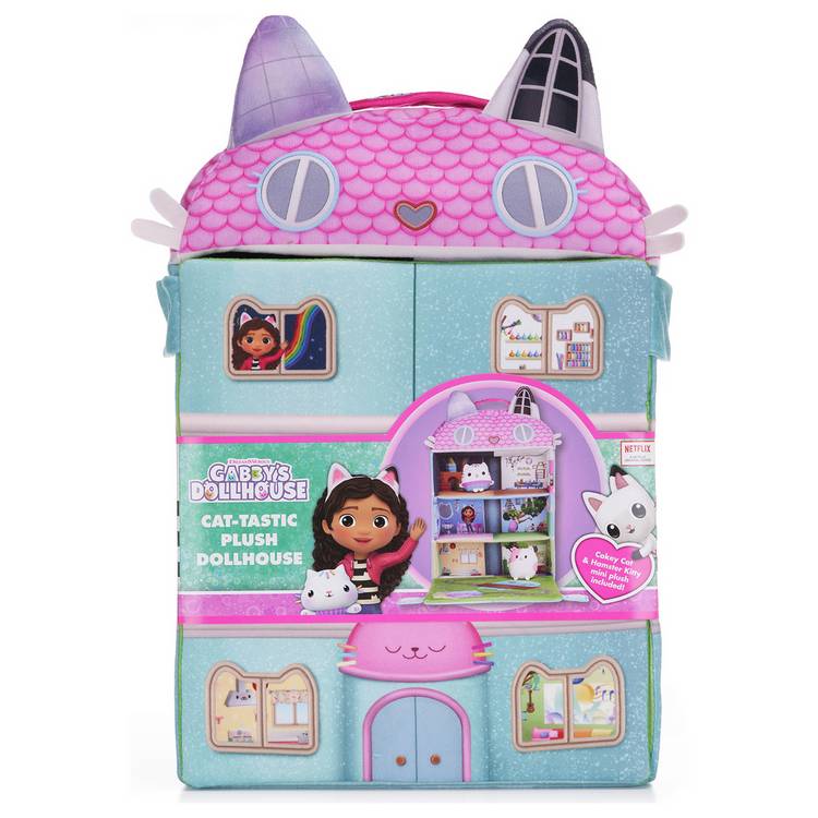 Gabby's Dollhouse plush dollhouse playset with two plush cats 40cm, imported from the UK