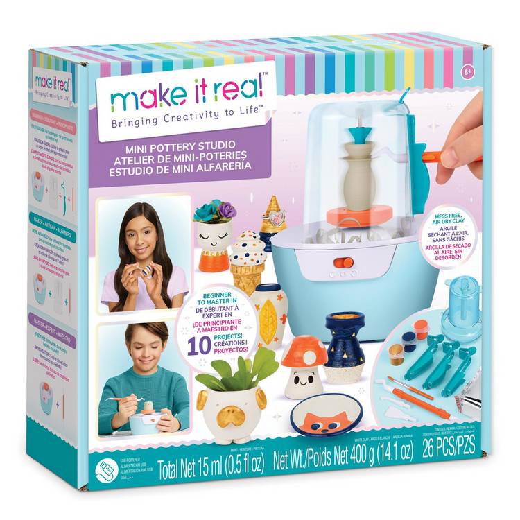 Make It Real mini pottery studio air-dry clay set UK version