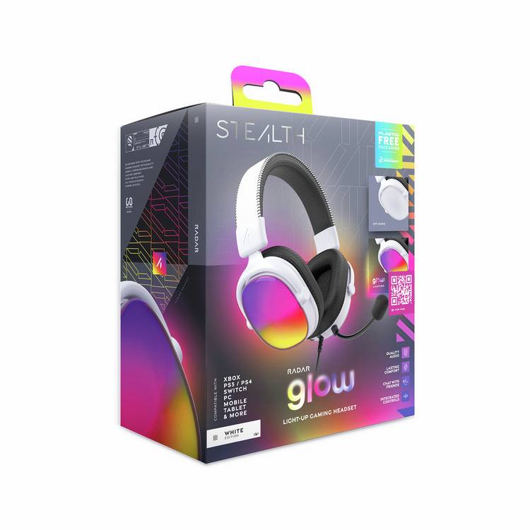 STEALTH Radar Glow RGB wired headset white (British brand)